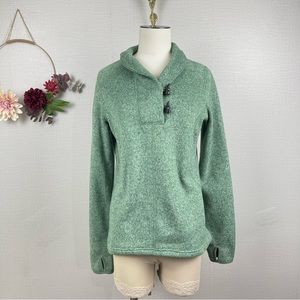 The North Face Women Mint Green Pullover Collared Sweater Light Jacket size M